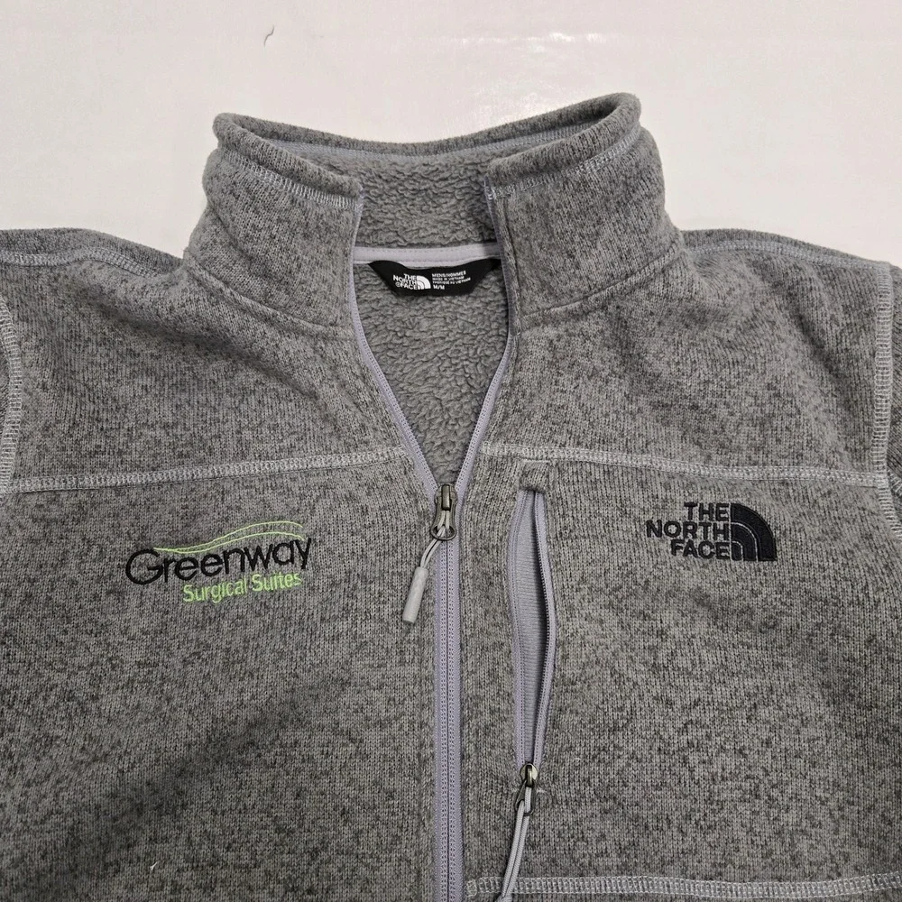 The North Face Heather Gray Pullover Fleece Lined Sweater Jacket Men's Medium‎
